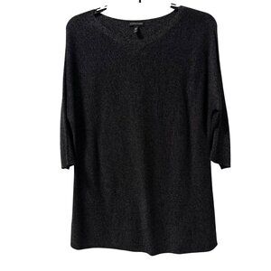 Eileen Fisher Charcoal Sz M  Gray Wool & Tencel Blend Knit Sweater Tunic